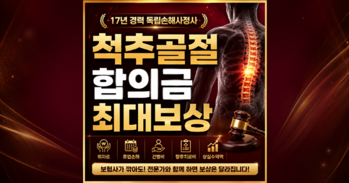 척추골절 합의금 위자료 휴업손해 간병비 최대로 지급받기 위해서는 손해사정사의 도움을 받아보세요.png