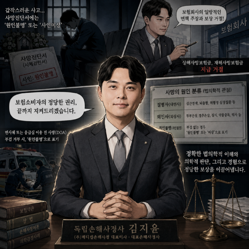 사망진단서 원인불명사고 사망보험금 받는방법 김지윤손해사정사가 설명드립니다.png