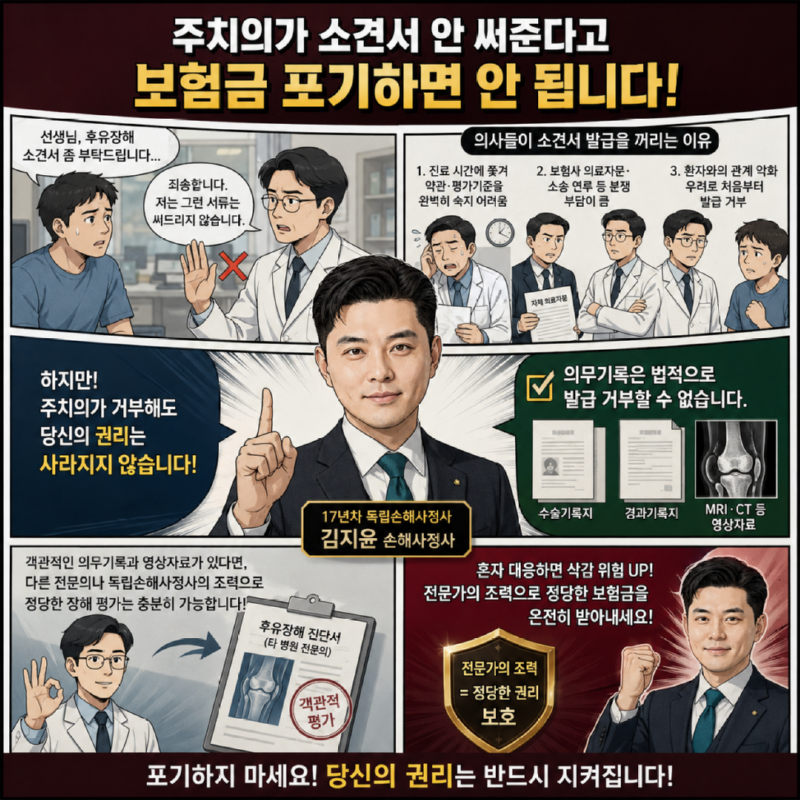 주치의가 후유장해 소견서 작성을 거부하는 근본적인 의학적·현실적 이유.png